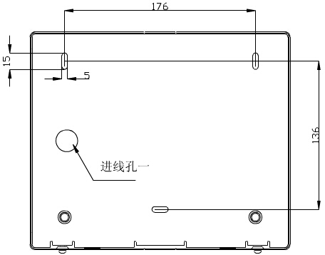 轉(zhuǎn)換開關(guān)采用壁掛式安裝，安裝孔位置和安裝孔距